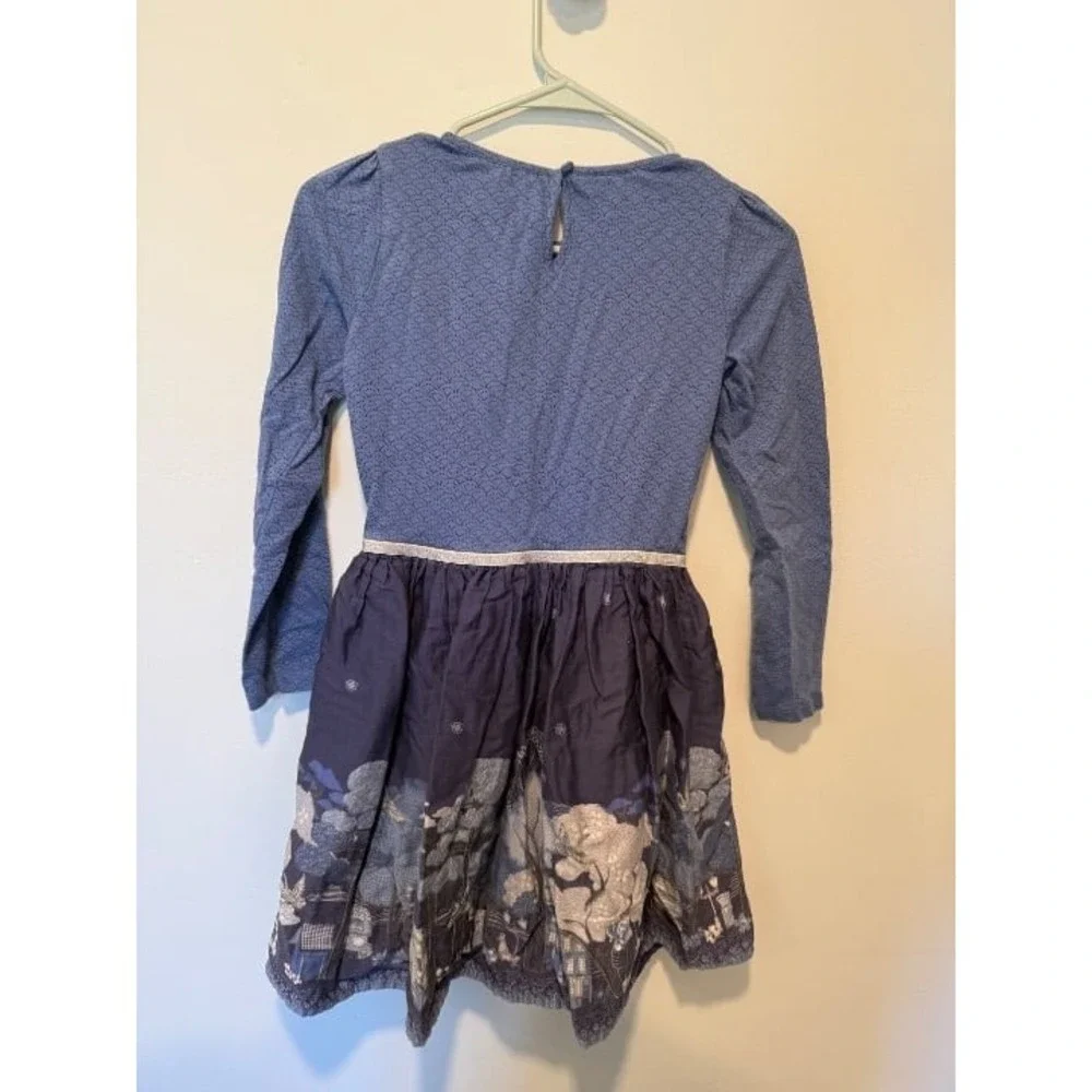 Monsoon 12-13Y Long Sleeve Dress Blue